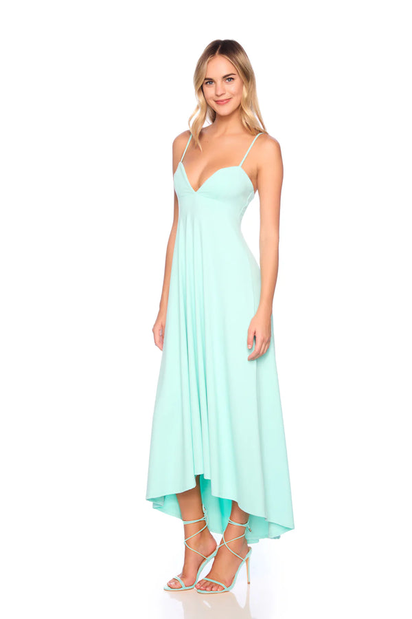 Sweetheart String High Low Dress - Mint Creme