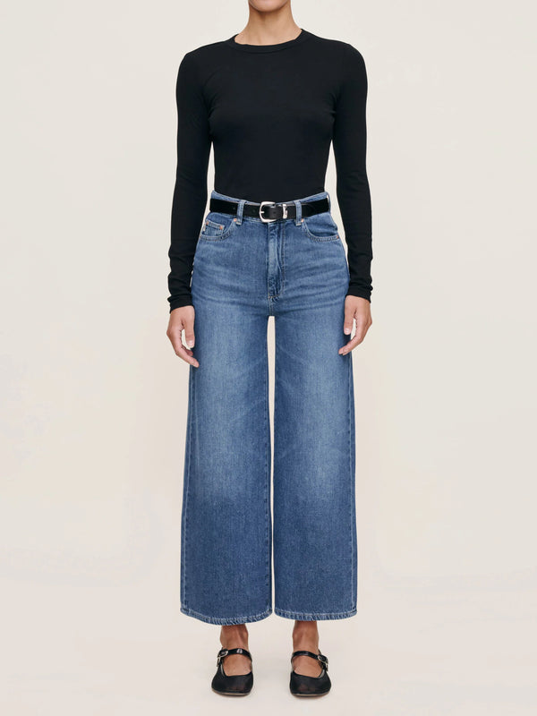 Hepburn Wide Leg High Rise Ankle Jeans