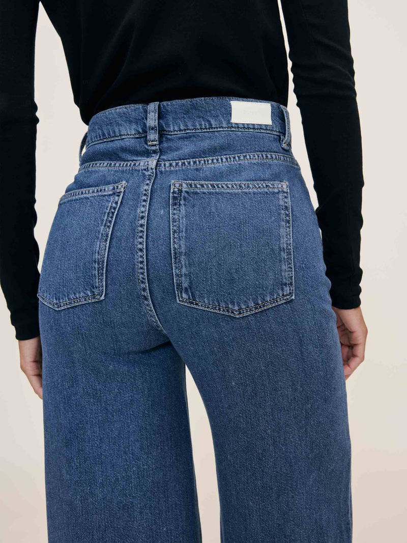 Hepburn Wide Leg High Rise Ankle Jeans