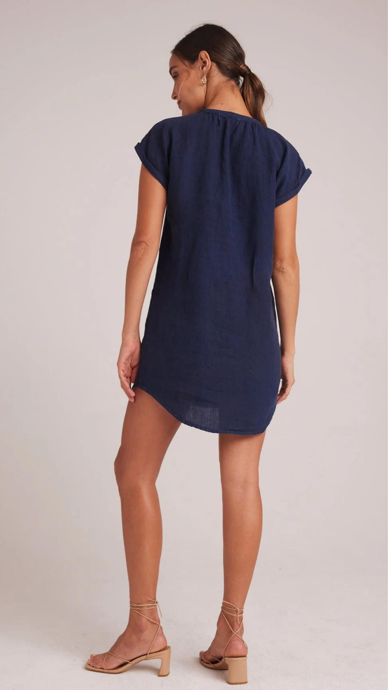 Cap Sleeve Henley Dress - 2 Colors Available