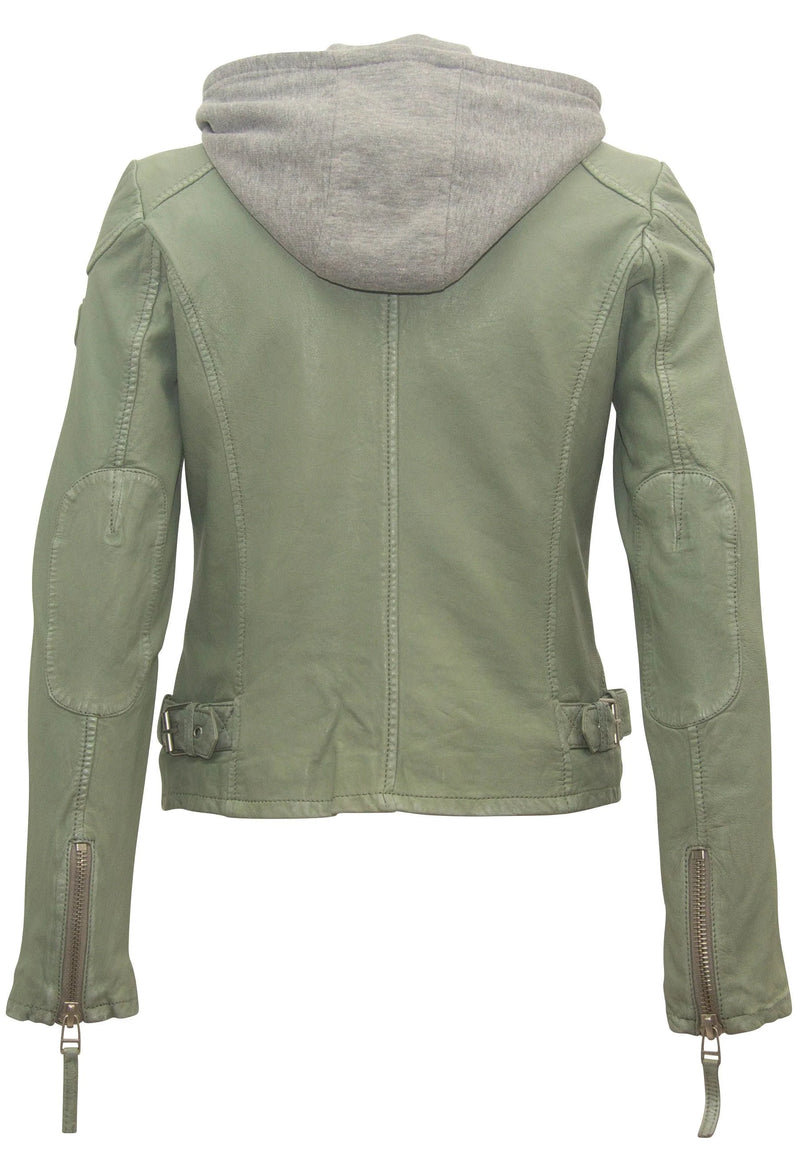 Finja Leather Jacket, Seafoam