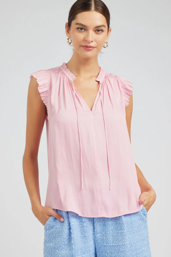 Margot Pleated Sleeve Blouse - Pink