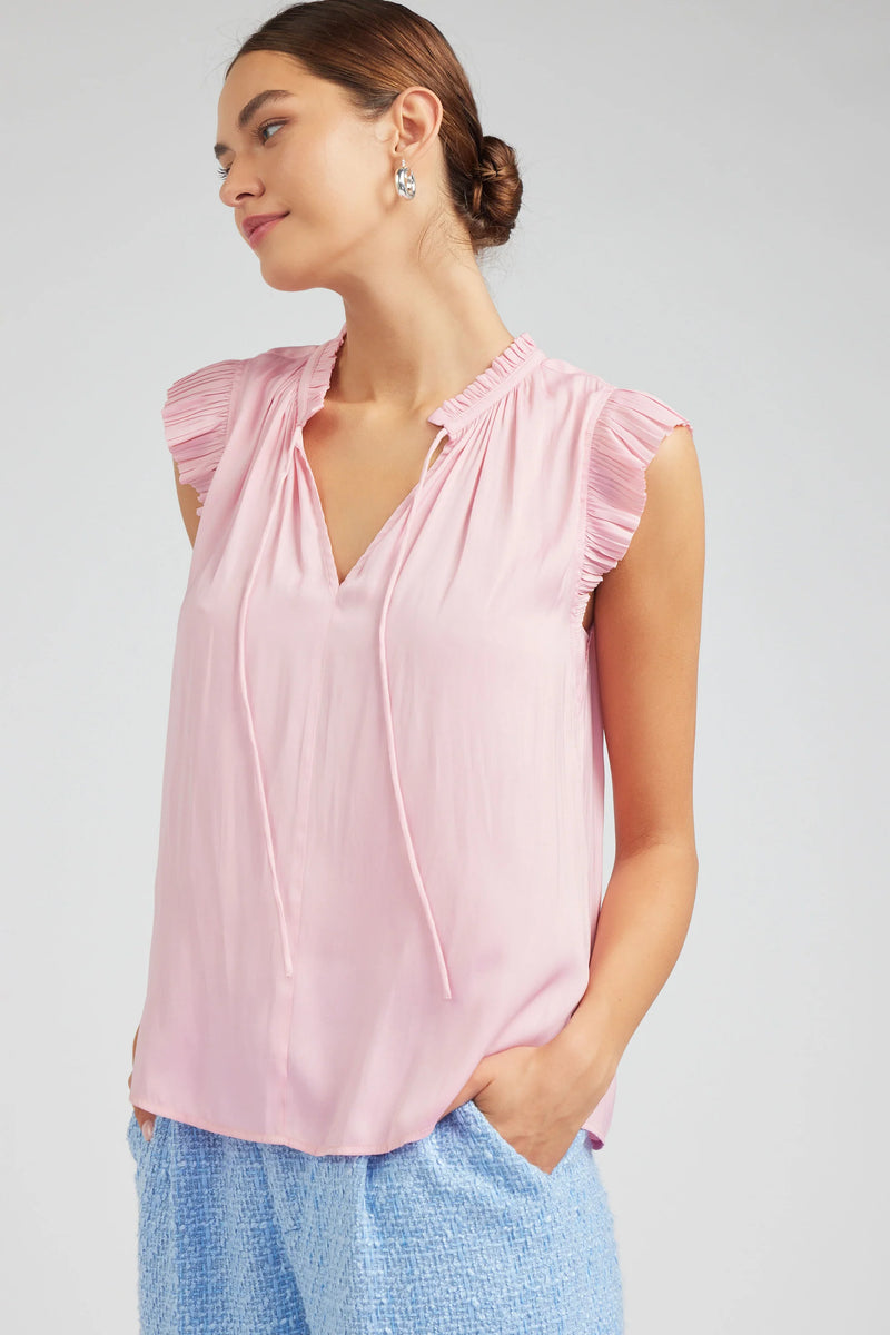 Margot Pleated Sleeve Blouse - Pink