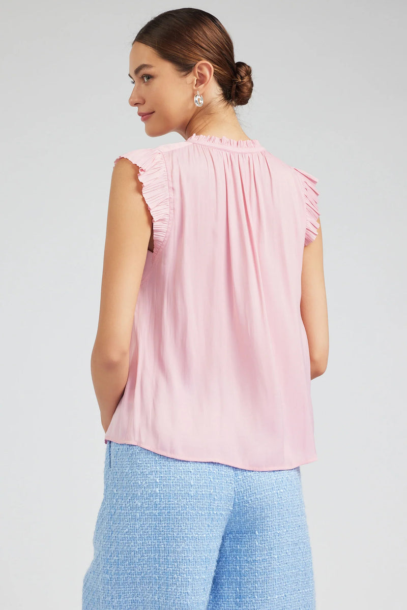 Margot Pleated Sleeve Blouse - Pink