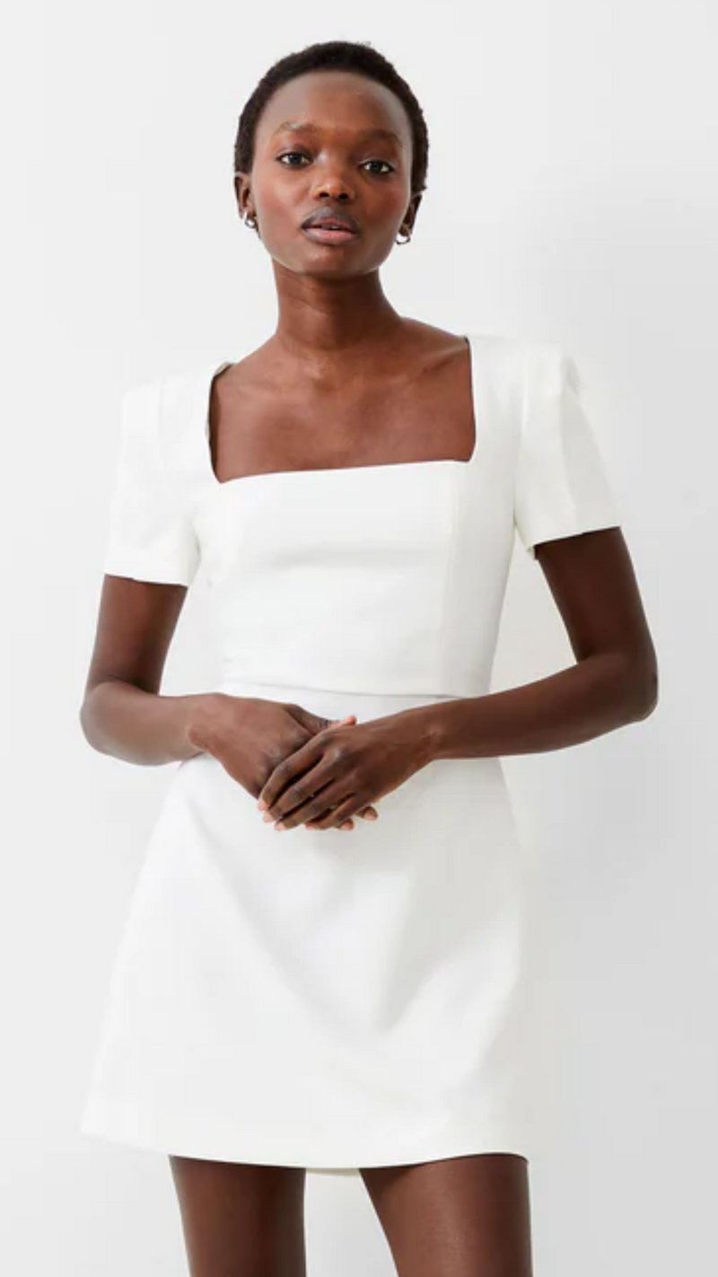 Whisper Square Neck Dress - Summer White