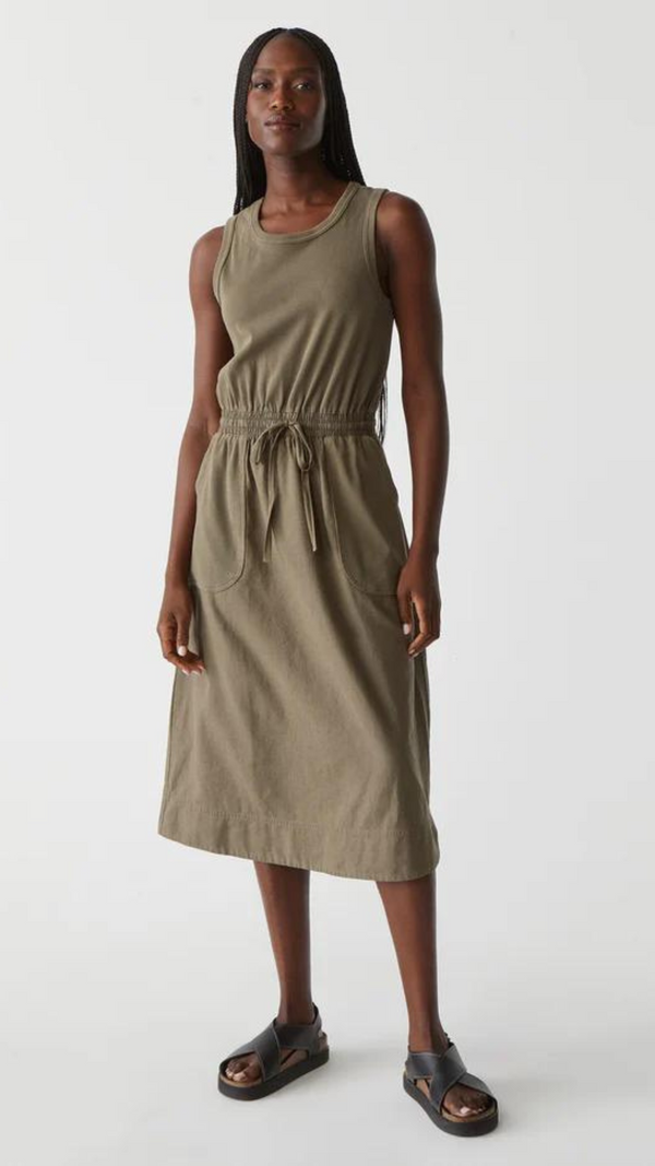 Wilhelmina Mixed Fabric Midi - Camo