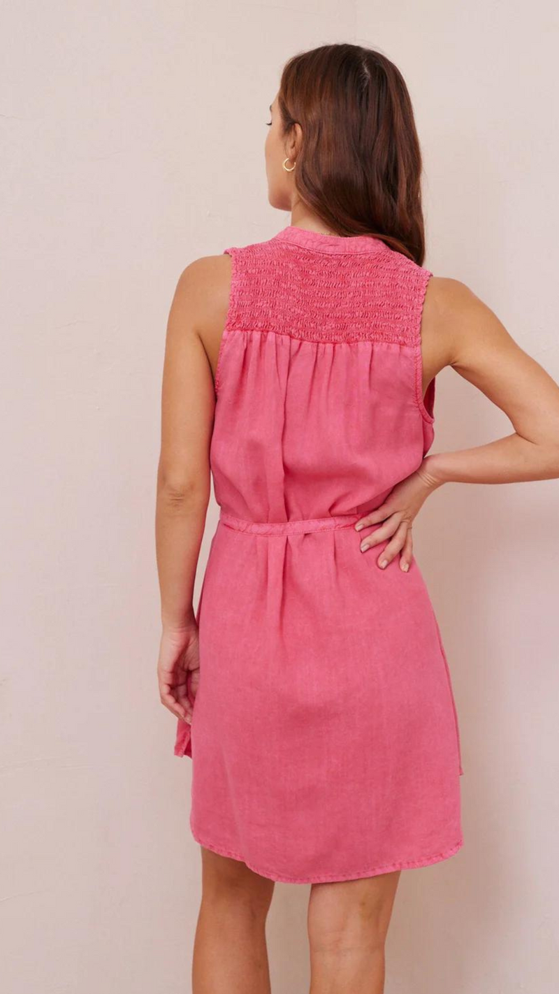 Smocked Mini Dress -  Havana Pink