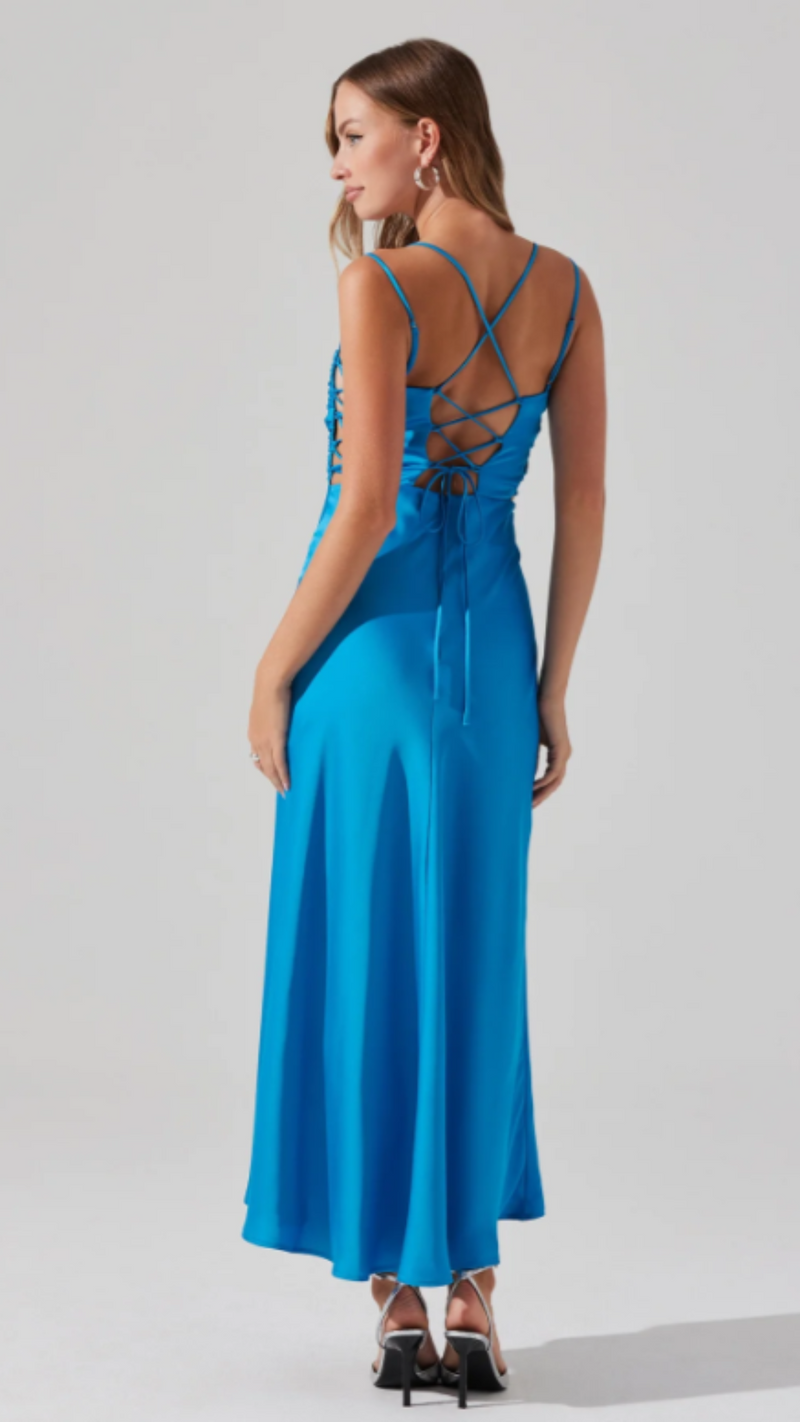 Antlia Maxi Dress - Turquoise Blue