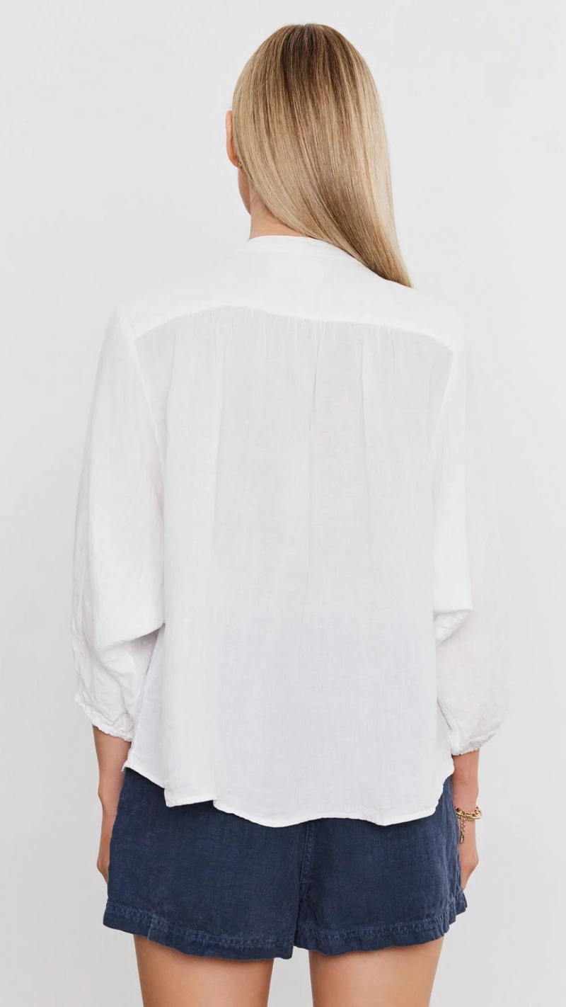 Ava Linen Top - White