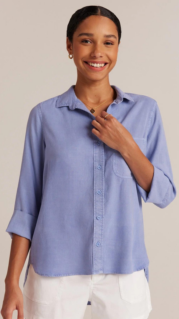 Shirt Tail Button Down - Peri Blue