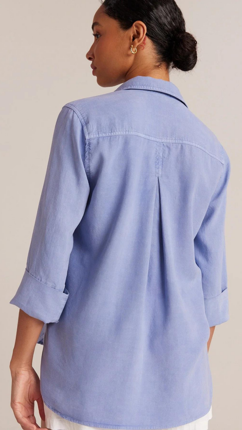 Shirt Tail Button Down - Peri Blue