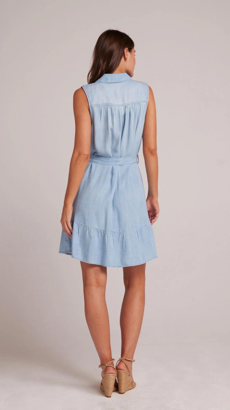 Gather Ruffle Dress - Caribbean Wash