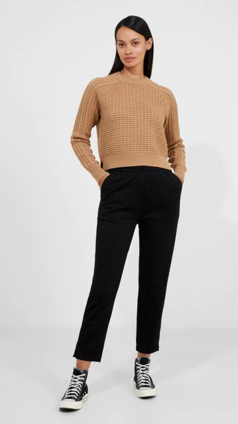 Mozart Popcorn Cable Knit Sweater - Camel