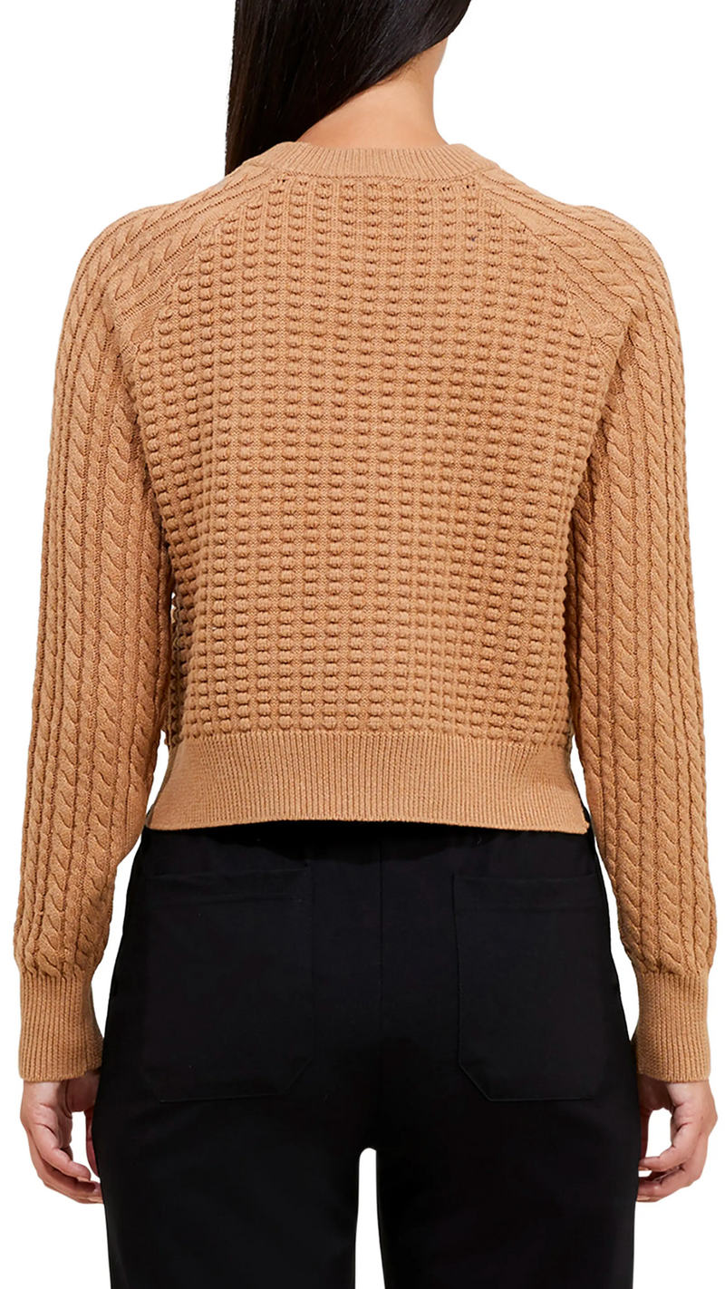 Mozart Popcorn Cable Knit Sweater - Camel