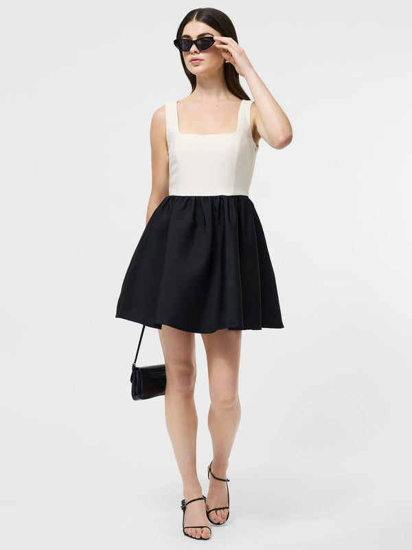 Taffeta Square Neck Mini Dress