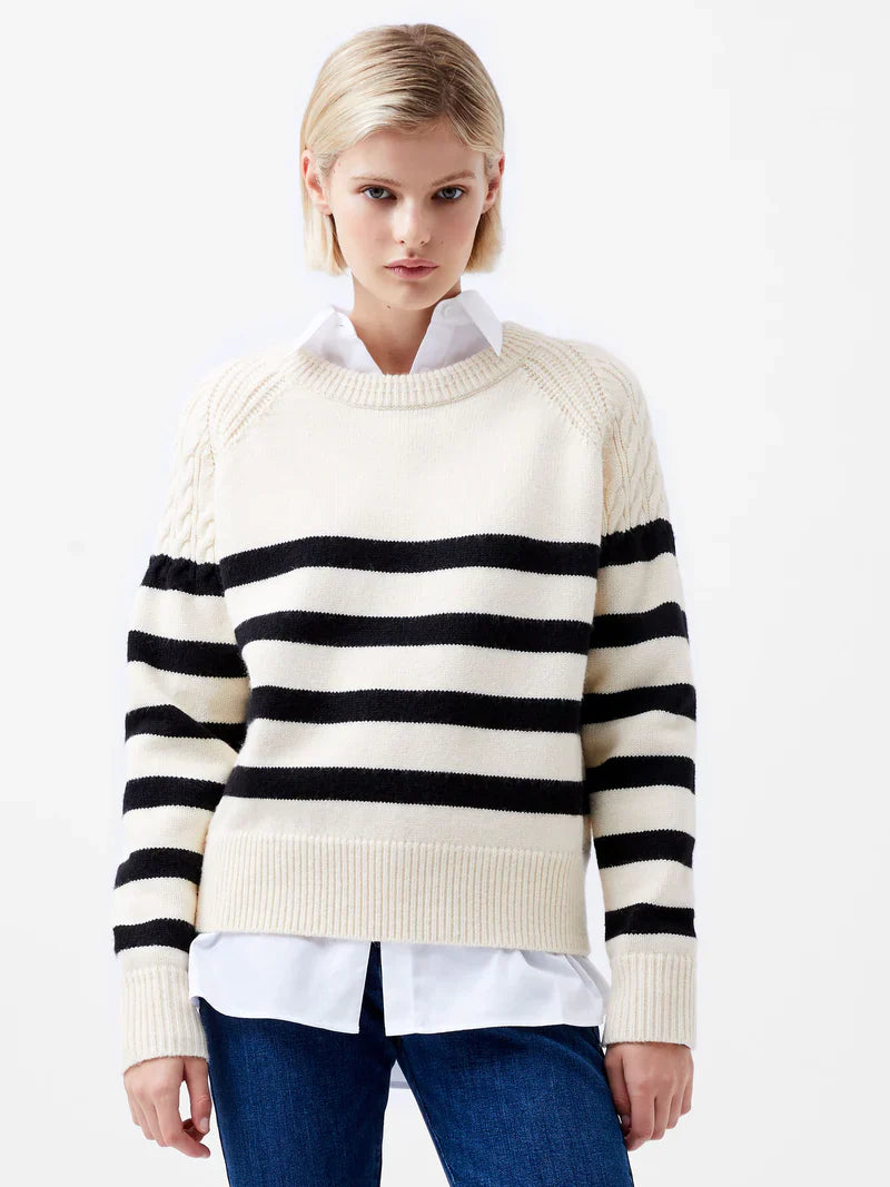 Quinley Stripe Sweater - Classic Cream and Black