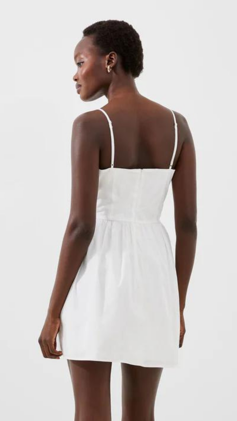 Florida Strappy Flared Dress - Summer White