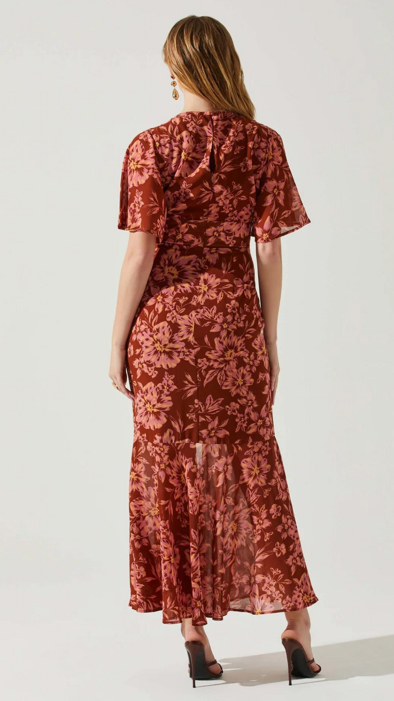 Kenzie Dress - Rust Floral