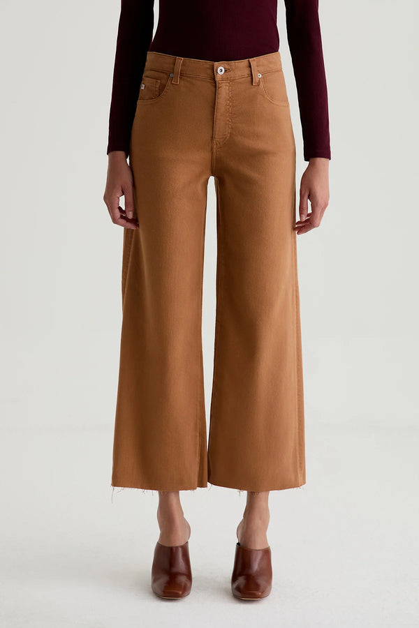Saige Raw Hem Ankle Wide Leg Jeans