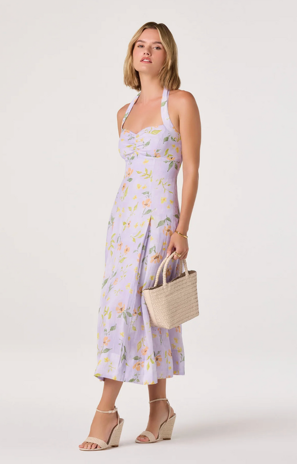 knee length dresses for ladies Dori Floral Embellished Midi Dress Blush main image 1