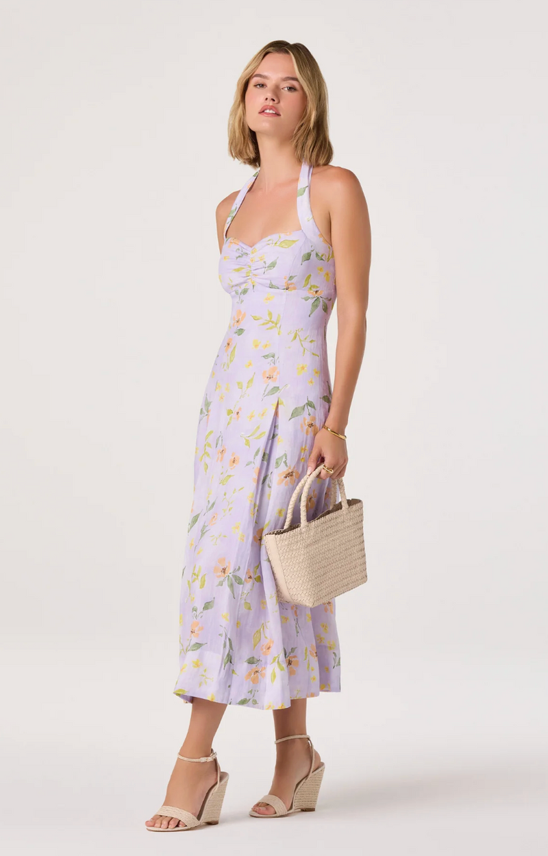 Jesenia Halter Floral Midi Dress Ecco Clothes Jesenia Halter Floral Midi Dress Ecco Clothes