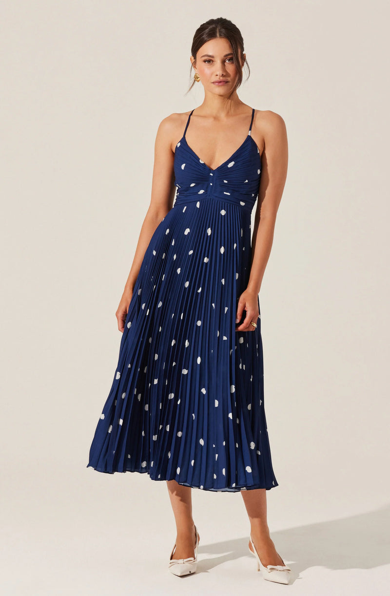 Blythe Floral Plisse Midi Dress