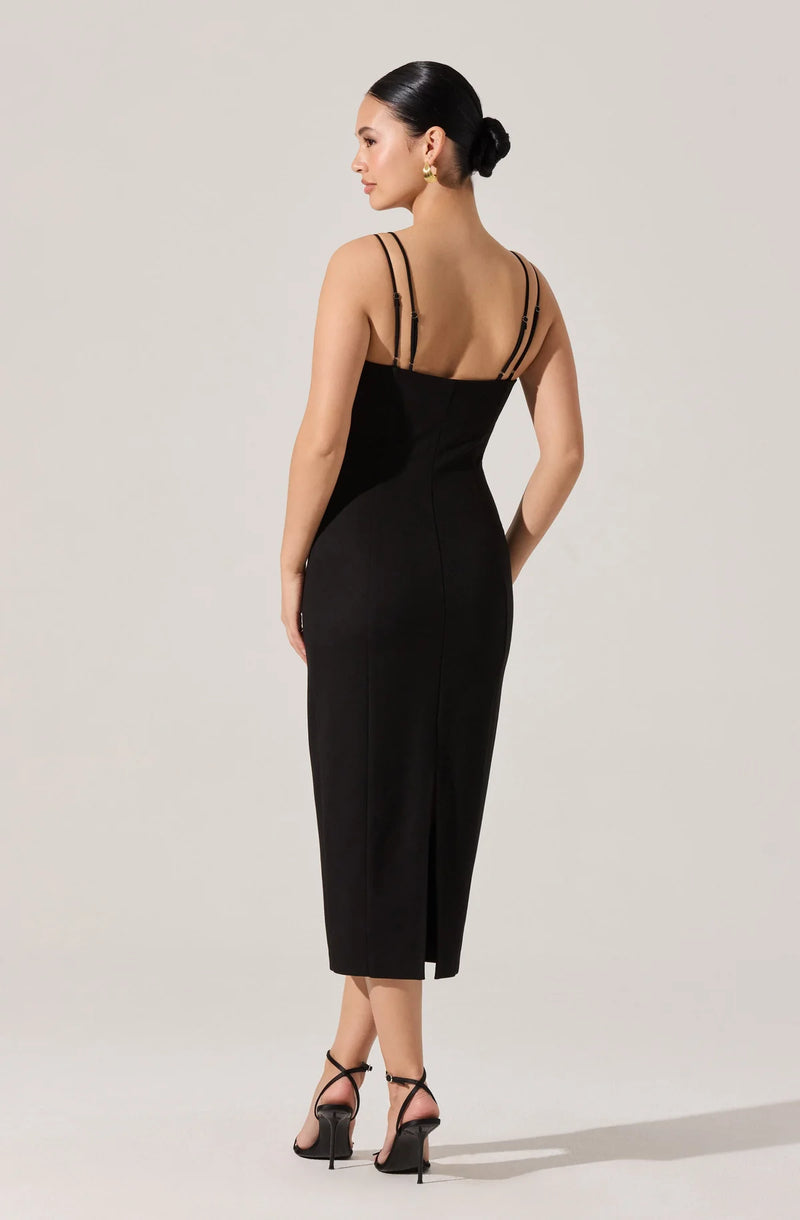 peekaboo midi dress Michael Michael Kors, Stretch-Viscose Peekaboo Midi Dress, Black, XXS