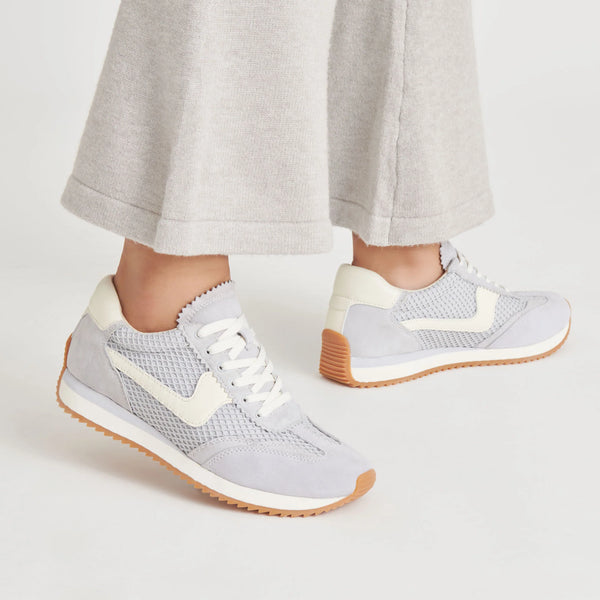 Dusty Blue Woven Mesh Sneakers