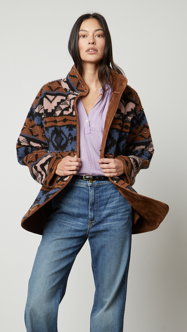 MARISSA REVERSIBLE QUILTED SHERPA JACKET