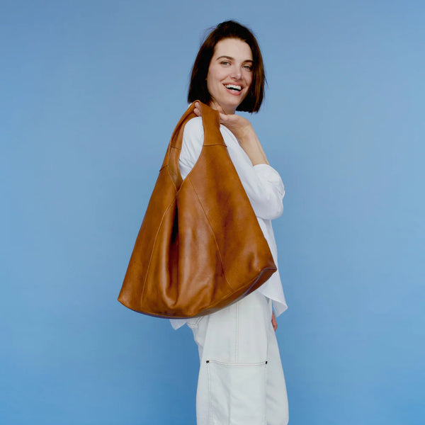 Lindsey Leather Tote Bag - Black
