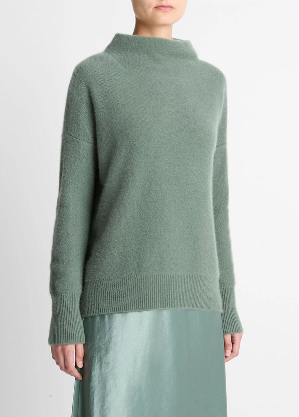 Plush Cashmere Funnel-Neck Sweater - Deep Patina