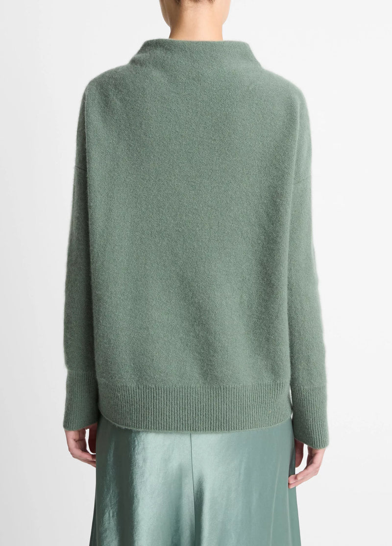 Plush Cashmere Funnel-Neck Sweater - Deep Patina