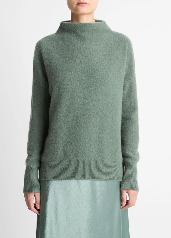 Plush Cashmere Funnel-Neck Sweater - Deep Patina
