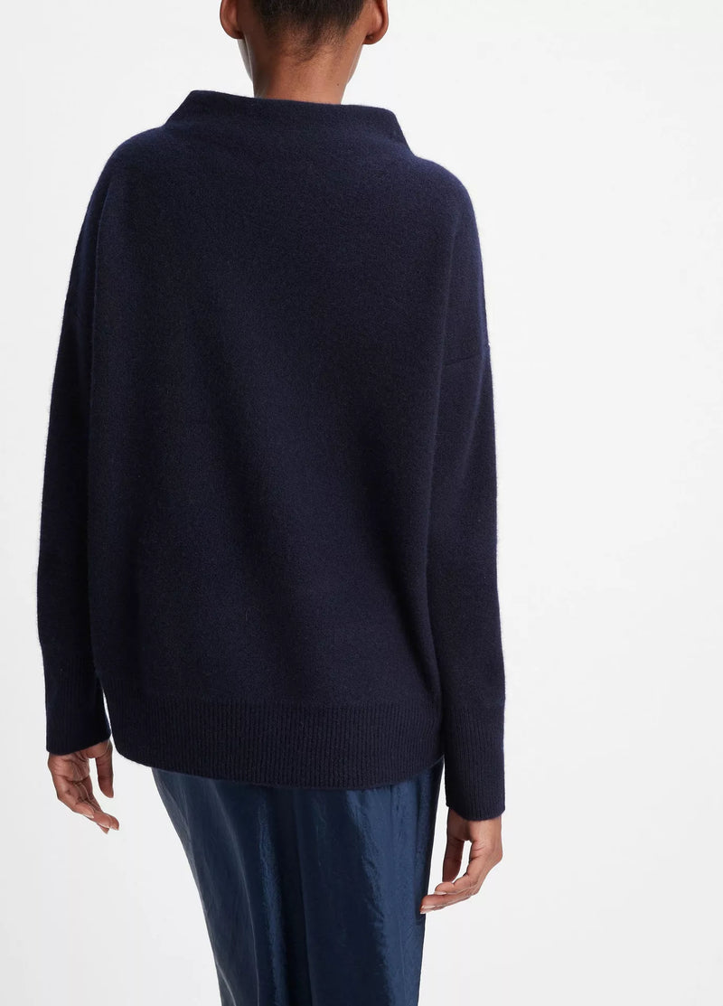Cashmere Funnel Neck Sweater - Navy