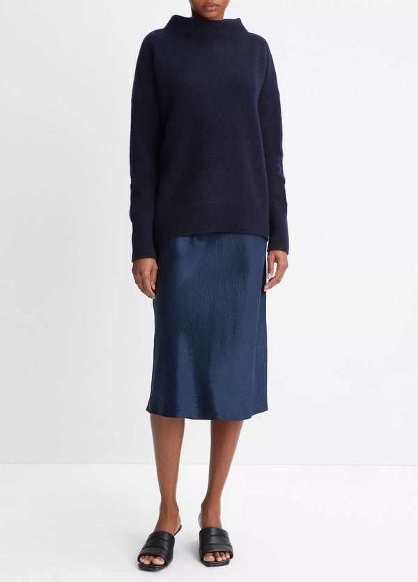 Cashmere Funnel Neck Sweater - Navy