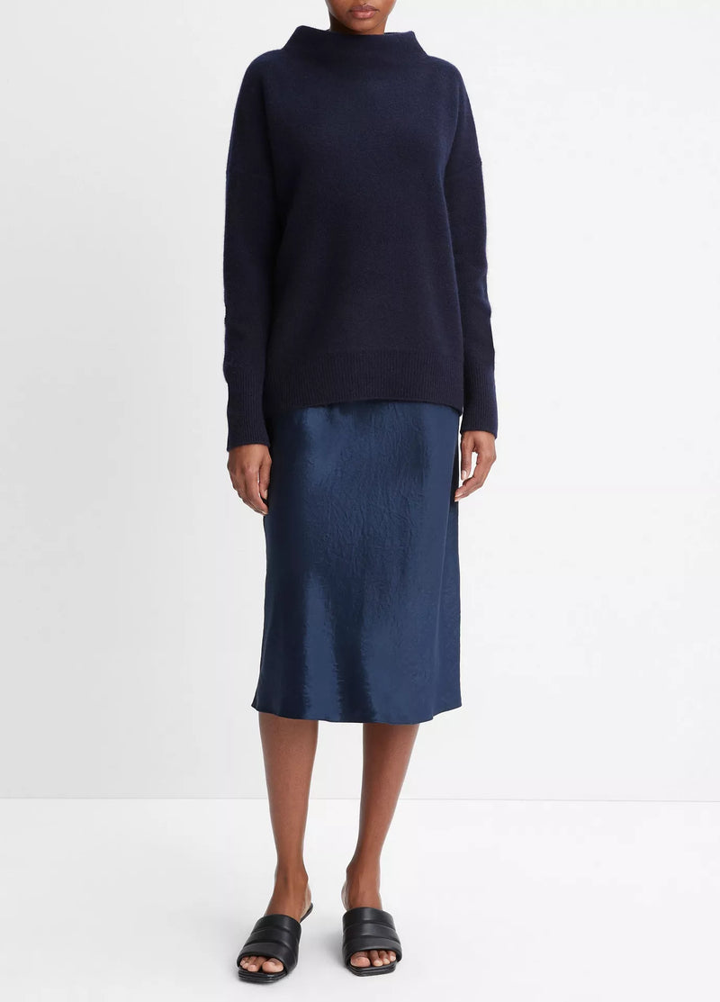 Cashmere Funnel Neck Sweater - Navy