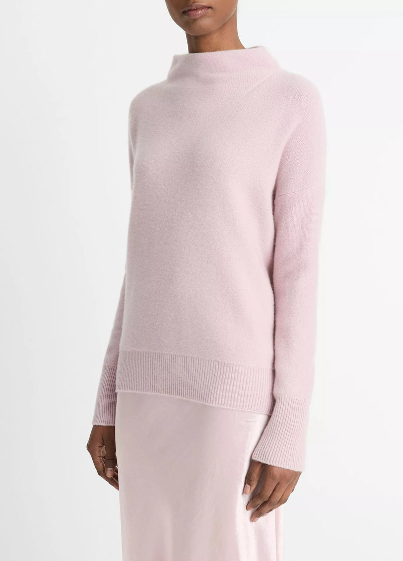 Plush Cashmere Funnel Neck Sweater - Lotus