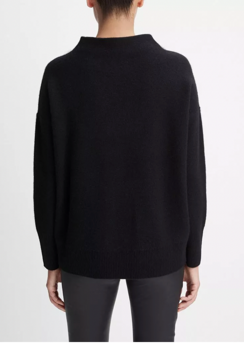 Cashmere Funnel Neck Sweater - Black