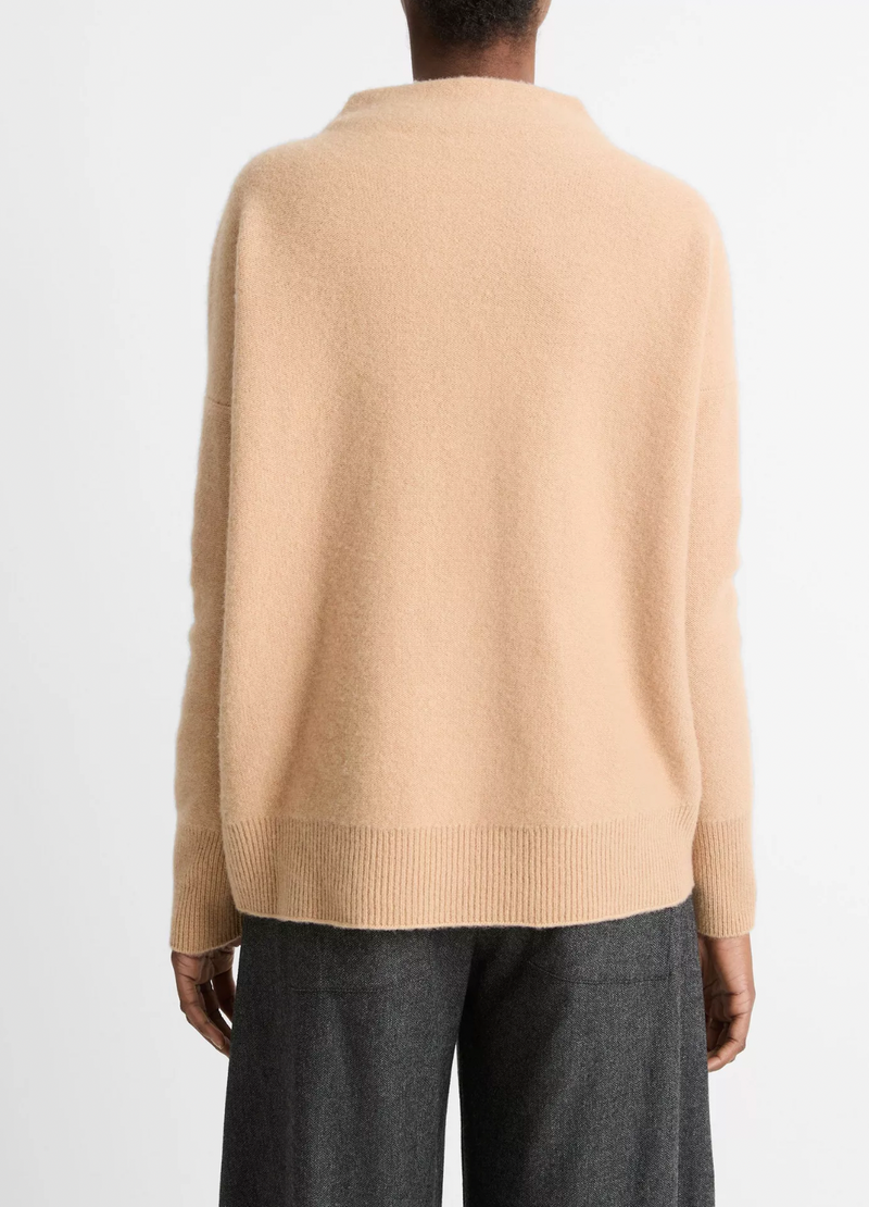 Cashmere Funnel Neck Sweater - Camel