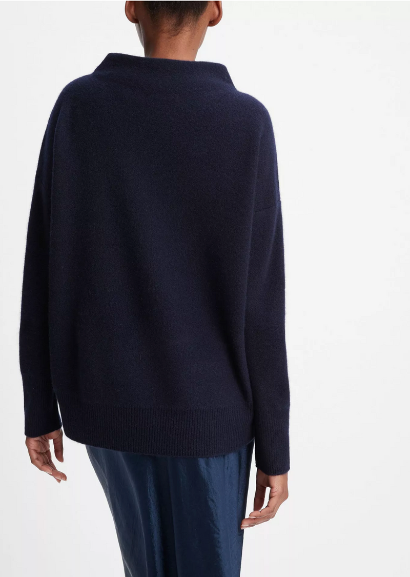 Cashmere Funnel Neck Sweater - Costal Blue