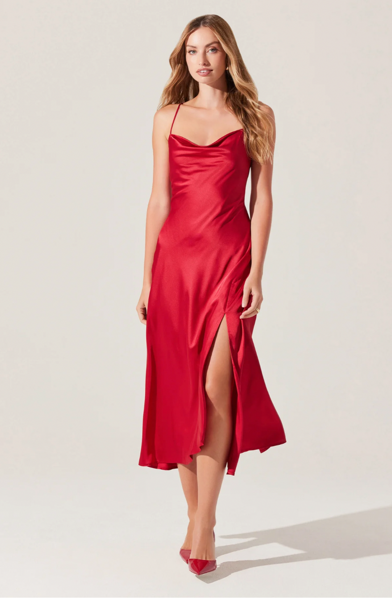 Gaia Midi Dress - Red