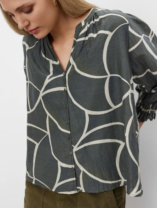 Betty Printed Silk Cotton Voile Top