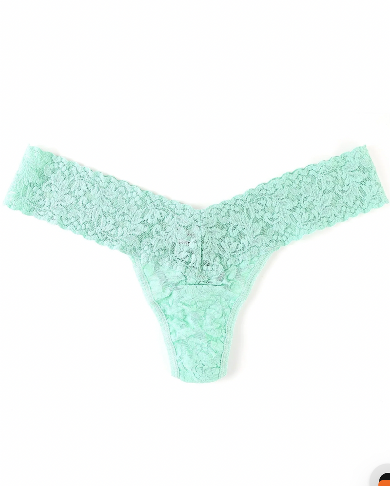 Signature Lace Low Rise Thong - Mint Spring