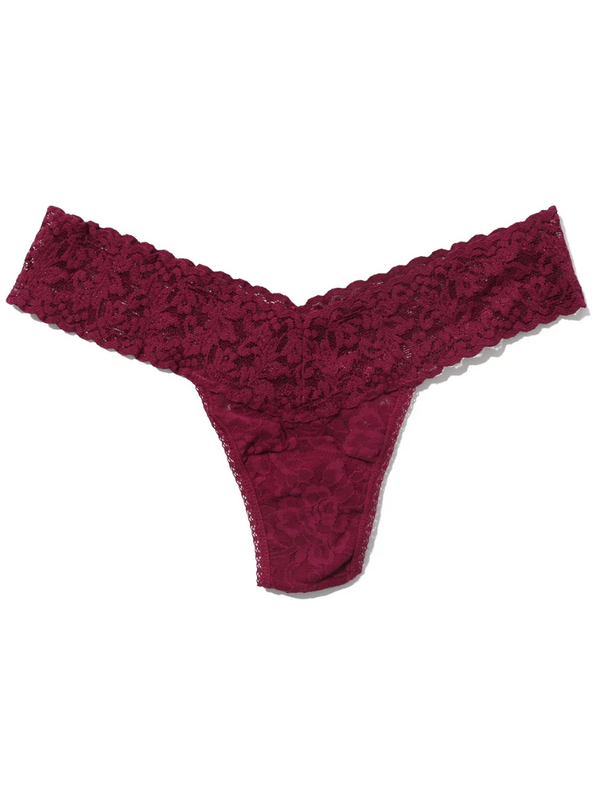 Signature Lace Low Rise Thong - Sugar Plum Red