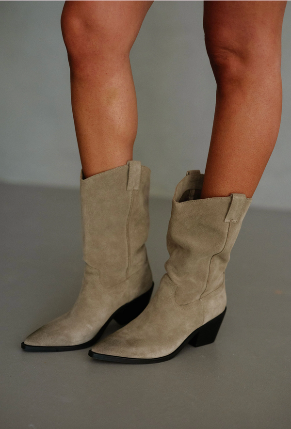 Stetson Boots-Taupe Suede