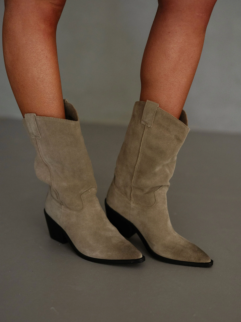 Stetson Boots-Taupe Suede