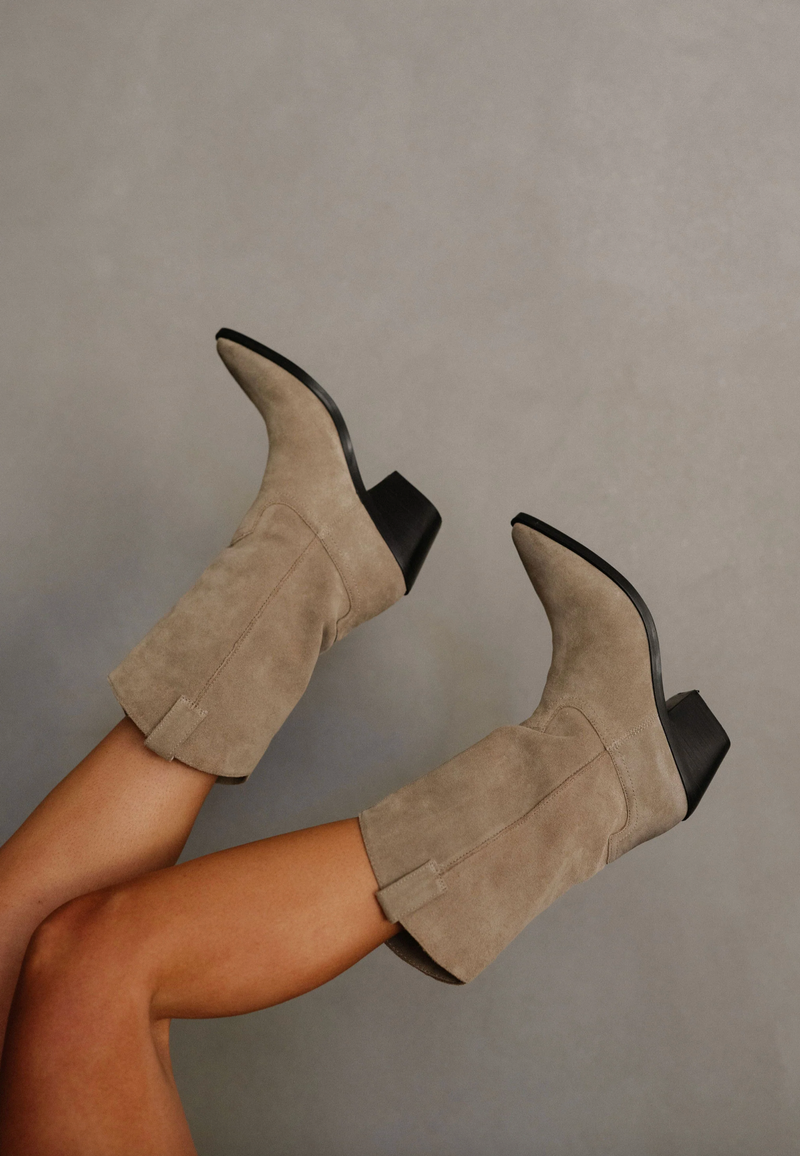 Stetson Boots-Taupe Suede