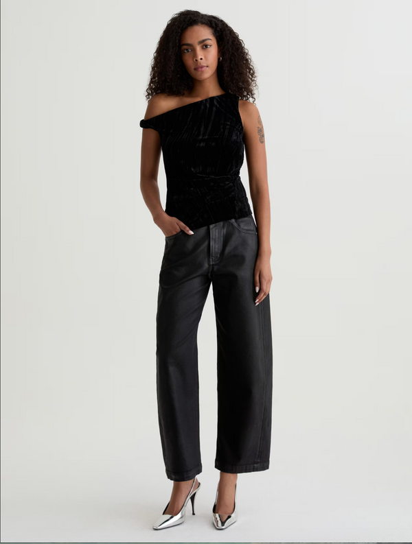 Hattie Crop - Leatherette Super Black