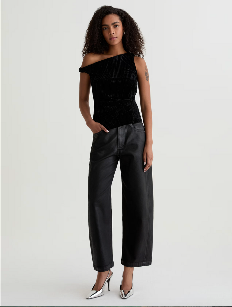 Hattie Crop - Leatherette Super Black