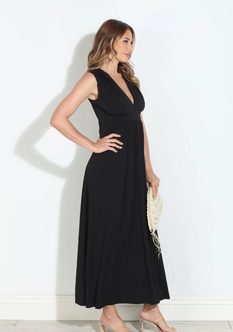 stretch maxi dress Stretch V-Neck Maxi Dress